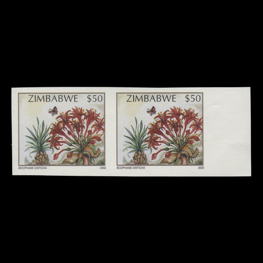 Zimbabwe 2002 Boophane Disticha imperf proof pair
