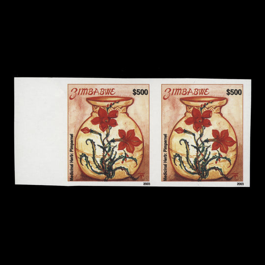 Zimbabwe 2003 Pimpernel imperf proof pair