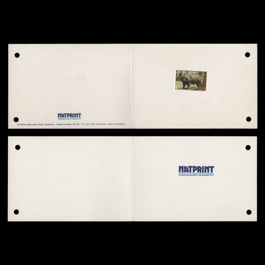 Zimbabwe 2009 African Buffalo proof in Natprint presentation folder