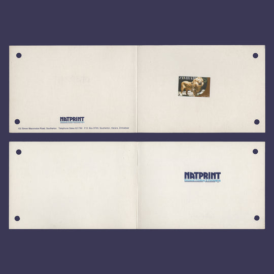 Zimbabwe 2009 Lion proof in Natprint presentation folder