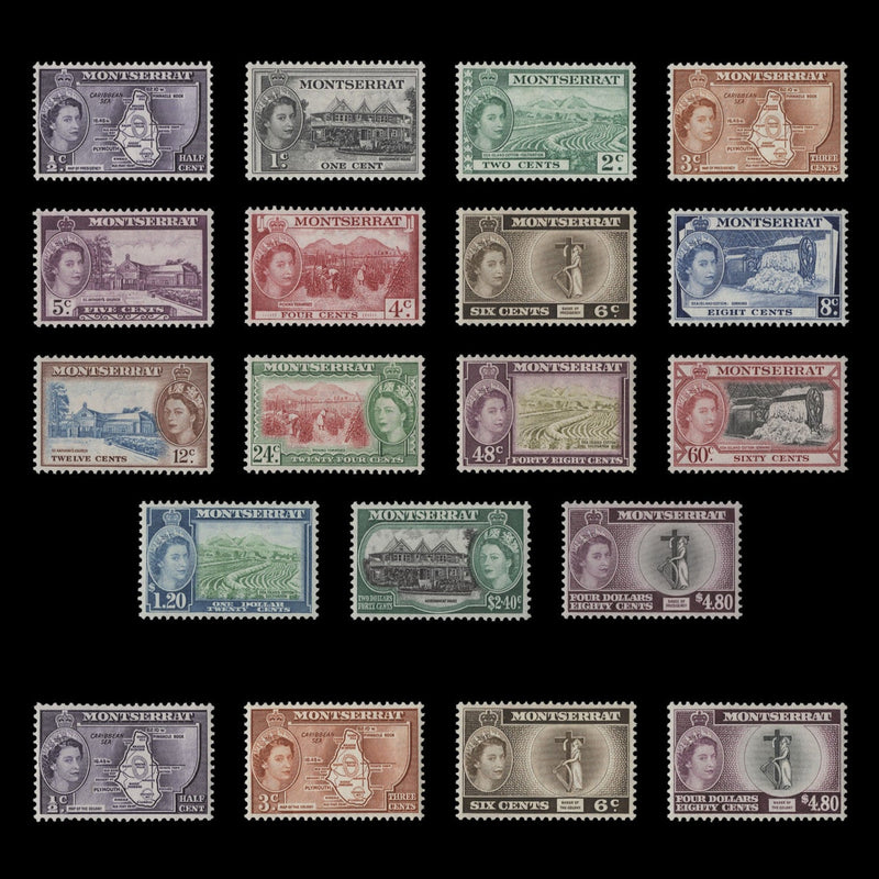 Montserrat 1953-57 (MNH) Definitives types I and II