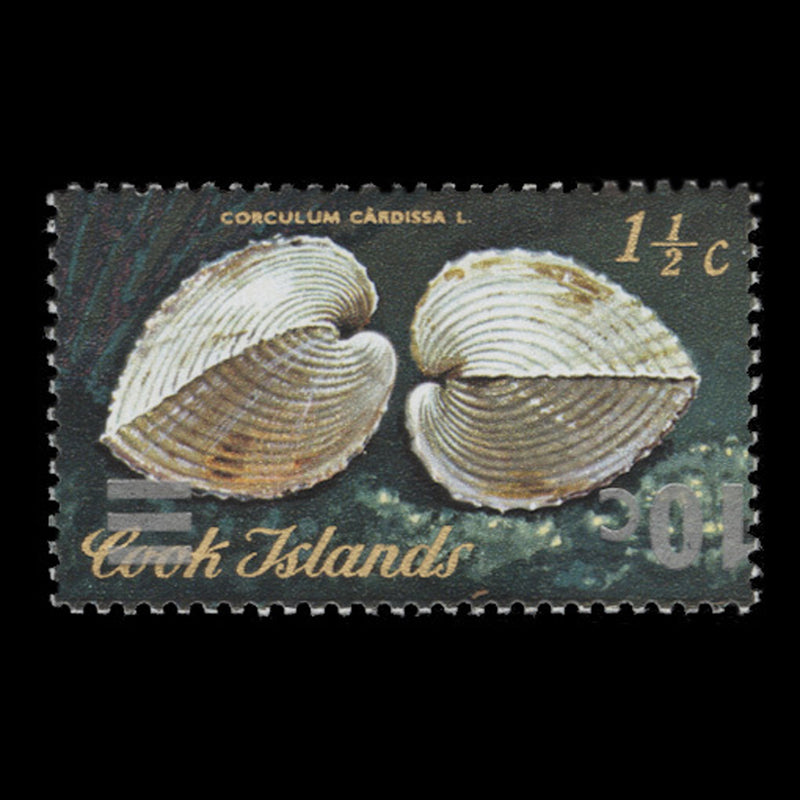 Cook Islands 1979 (Variety) 10c/1½c Corculum Cardissa, surcharge inverted