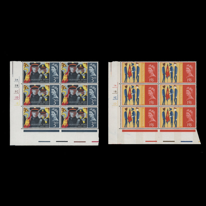 Great Britain 1965 (MNH) Salvation Army phosphor cylinder blocks