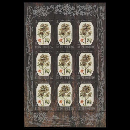 British Honduras 1969 (MNH) Indigenous Hardwoods sheetlets