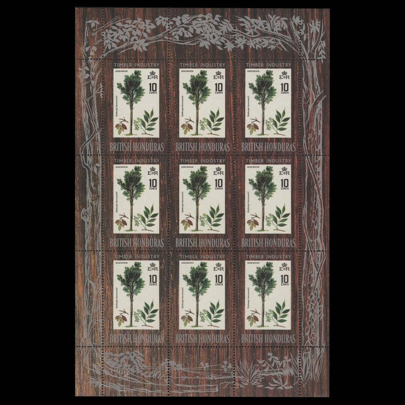 British Honduras 1969 (MNH) Indigenous Hardwoods sheetlets