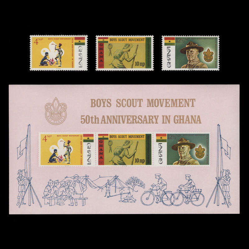 Ghana 1967 (MNH) Scouting Anniversary set and miniature sheet