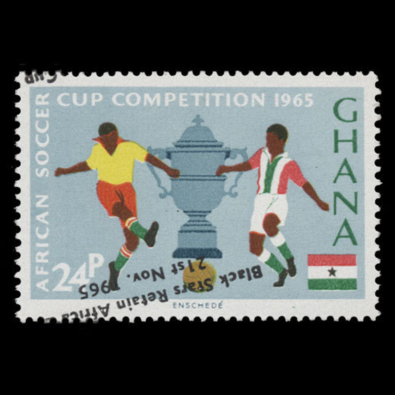Ghana 1966 (Variety) 24p African Soccer Cup Victory with inverted overprint