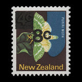 New Zealand 1977 (Variety) 8c/4c Puriri Moth with yellow-orange offset