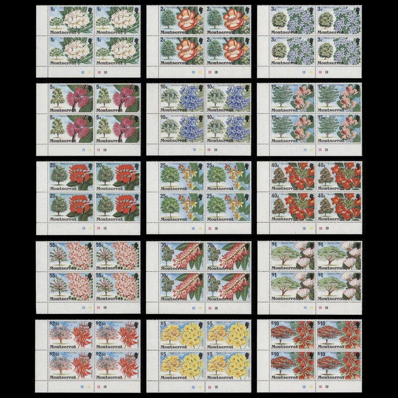 Montserrat 1976 (MNH) Flowers Definitives plate blocks