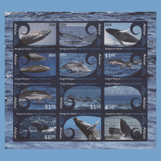 Aitutaki 2012 Whales & Dolphins imperf proof sheetlet