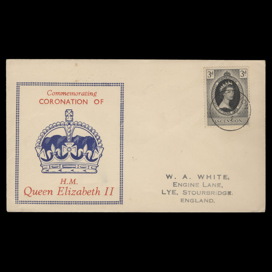 Ascension 1953 (FDC) 3d Coronation