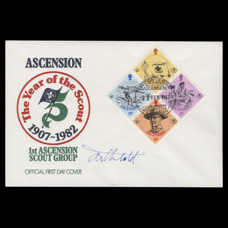 Ascension 1982 Scouting Anniversary first day cover signed by Tony Theobald