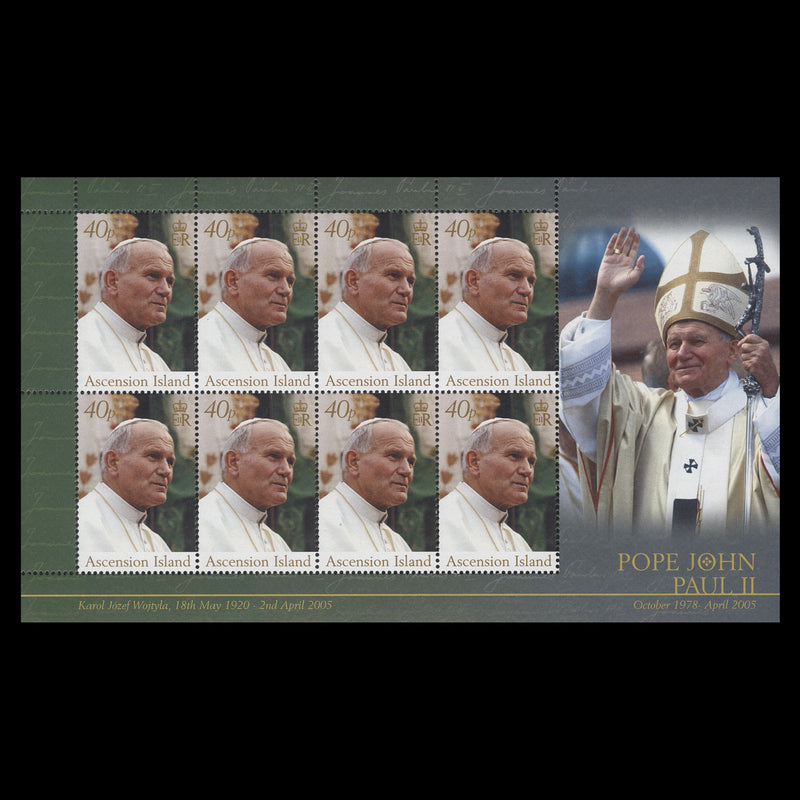 Ascension 2005 (MNH) Pope John Paul II Commemoration sheetlet