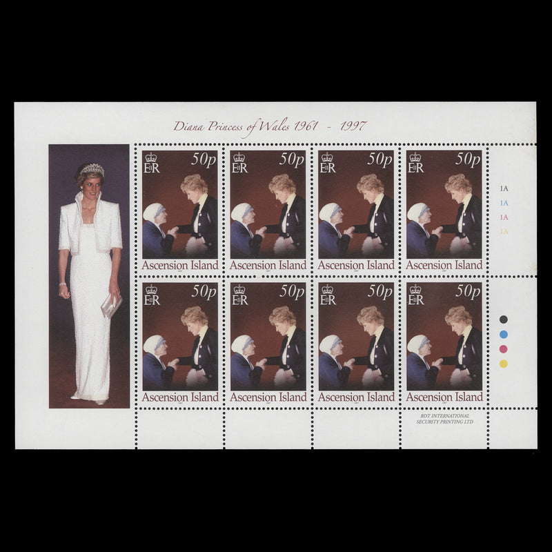 Ascension 2007 (MNH) Princess Diana Death Anniversary sheetlet