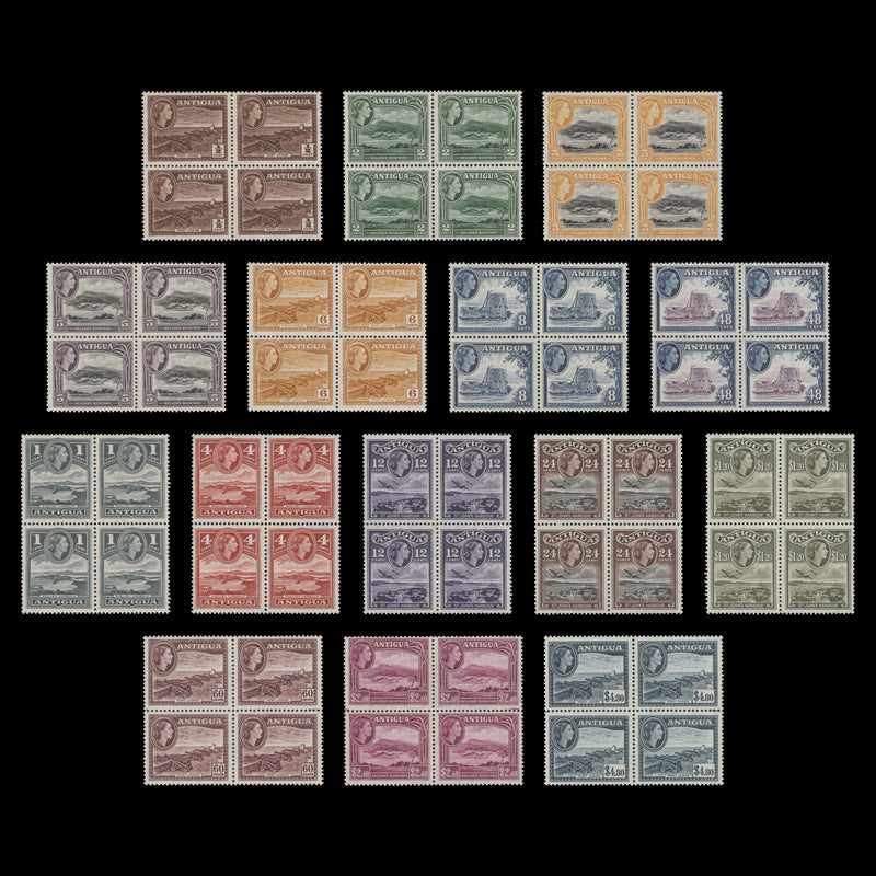 Antigua 1953 (MNH) Definitives blocks