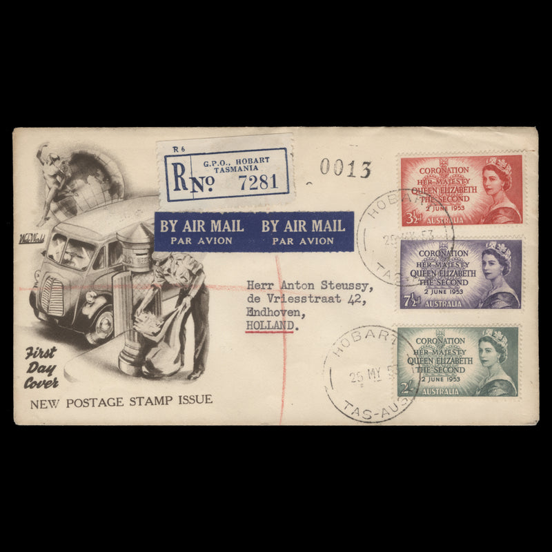 Australia 1953 Coronation first day cover, HOBART