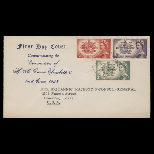 Australia 1953 Coronation first day cover, MELBOURNE