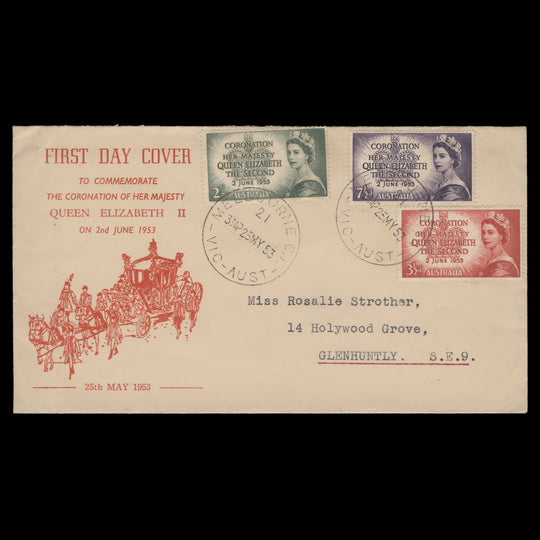 Australia 1953 Coronation first day cover, MELBOURNE