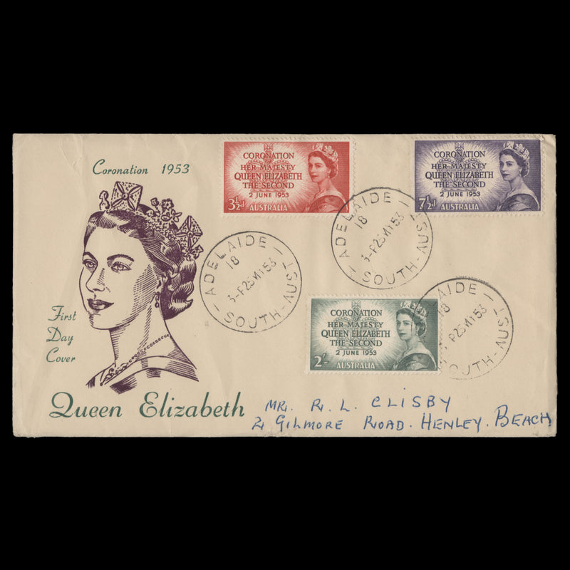 Australia 1953 Coronation first day cover, ADELAIDE