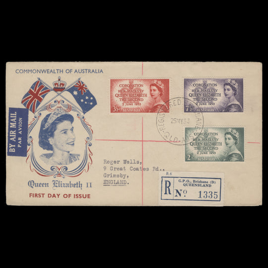 Australia 1953 Coronation first day cover, BRISBANE