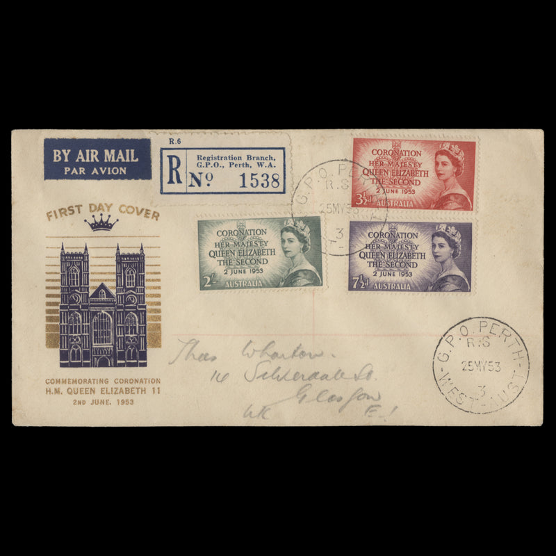 Australia 1953 Coronation first day cover, GPO PERTH