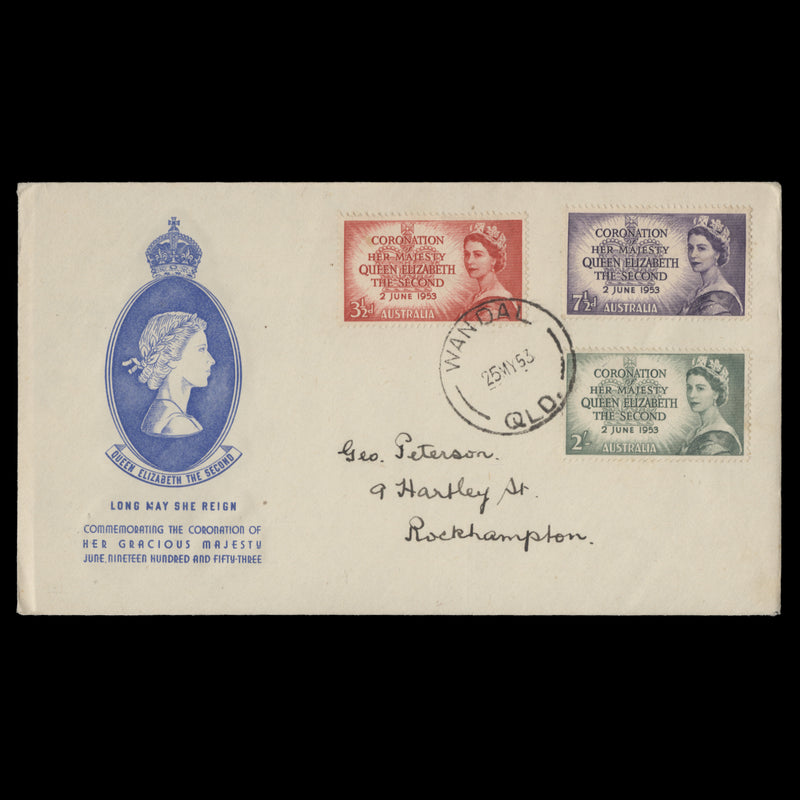 Australia 1953 Coronation first day cover, WANDAL