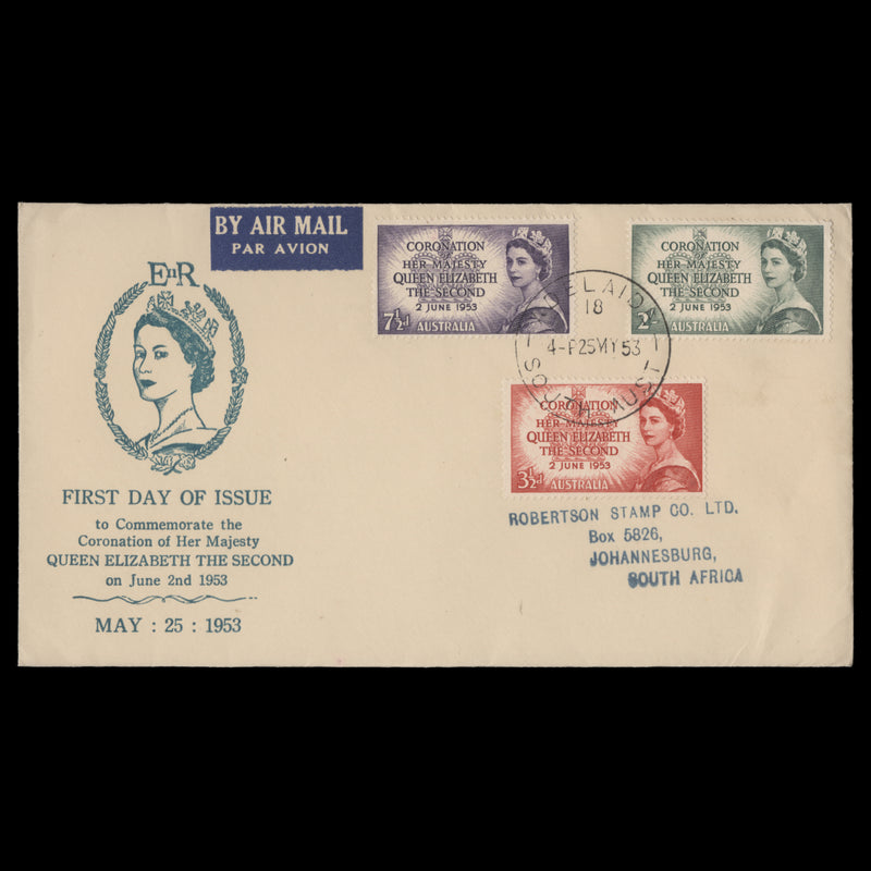 Australia 1953 Coronation first day cover, ADELAIDE