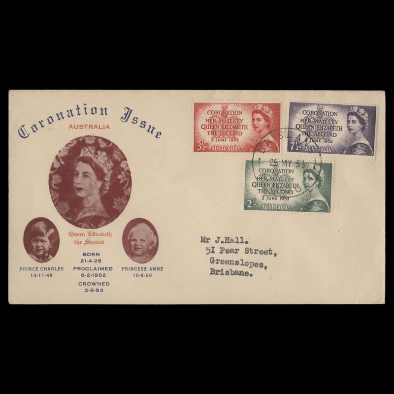 Australia 1953 Coronation first day cover, BRISBANE