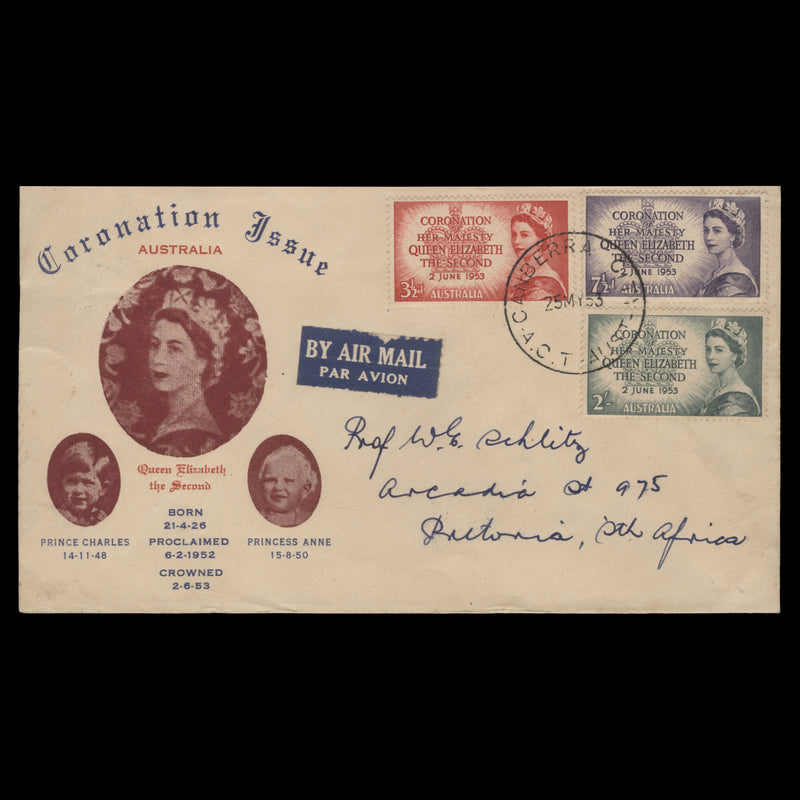 Australia 1953 Coronation first day cover, CANBERRA CITY