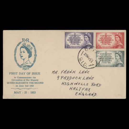 Australia 1953 Coronation first day cover, CAFFEY