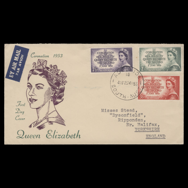 Australia 1953 Coronation first day cover, ADELAIDE