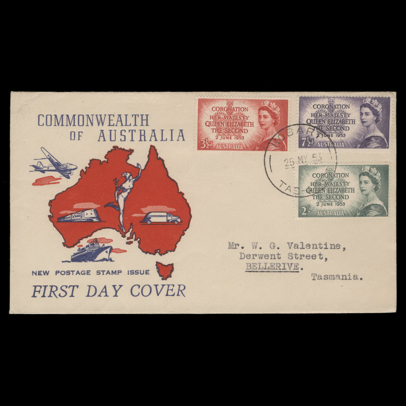 Australia 1953 Coronation first day cover, HOBART