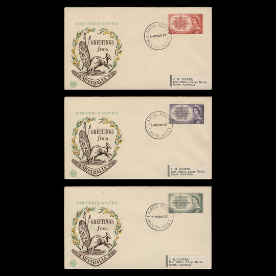 Australia 1953 Coronation first day covers, LARGS NORTH