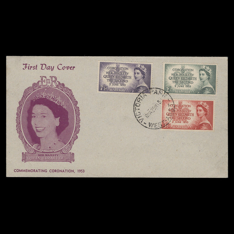 Australia 1953 Coronation first day cover, VICTORIA PARK