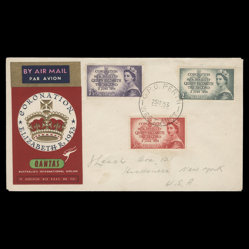 Australia 1953 Coronation first day cover, PERTH