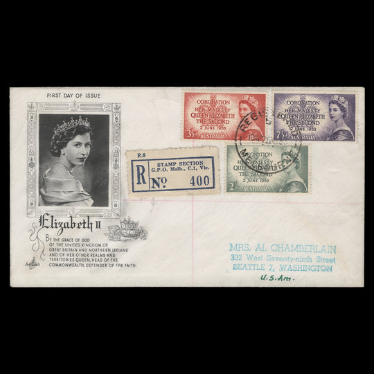 Australia 1953 Coronation first day cover, MELBOURNE