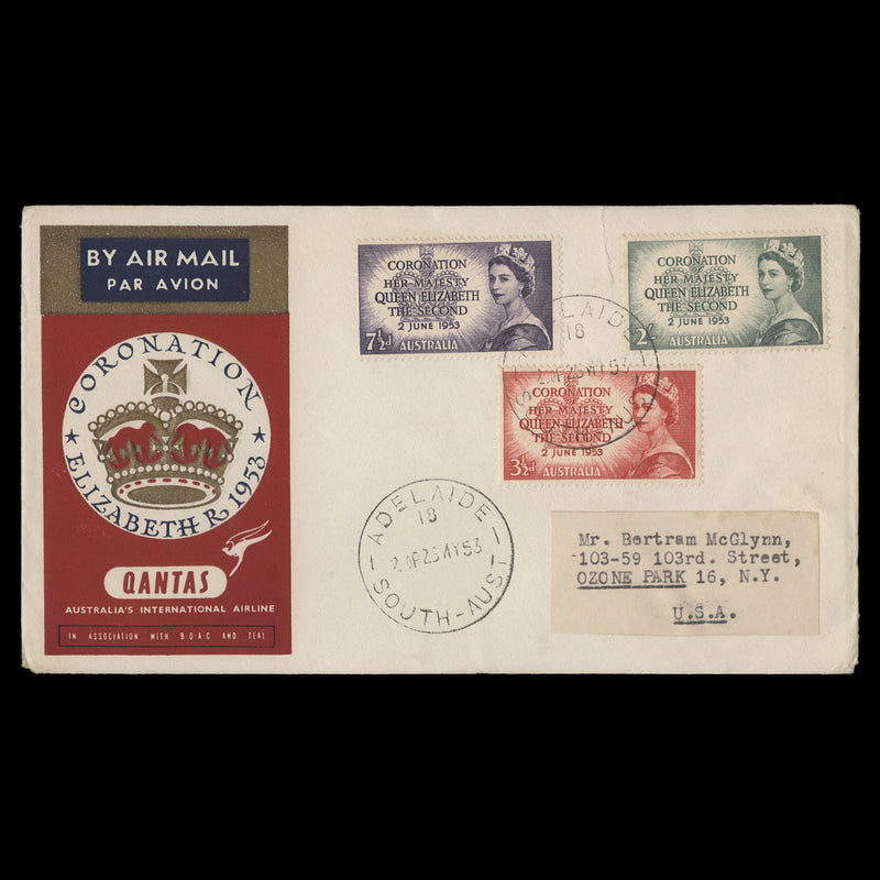 Australia 1953 Coronation first day cover, ADELAIDE