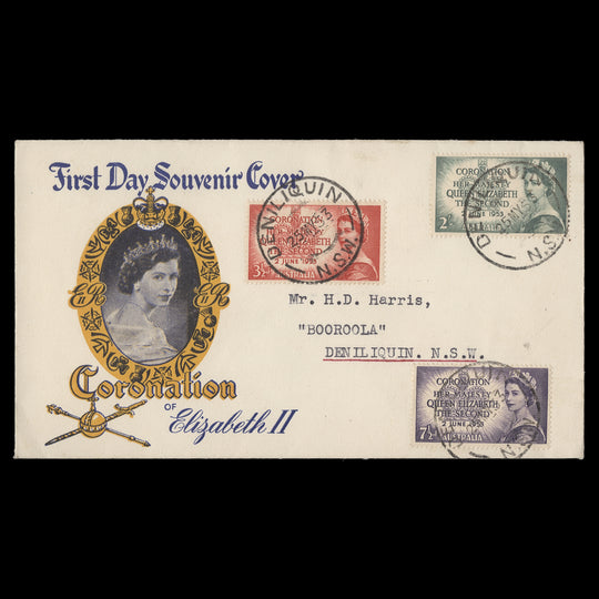 Australia 1953 Coronation first day cover, DENILIQUIN