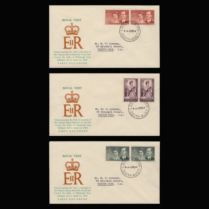 Australia 1954 Royal Visit first day covers, LARGS NORTH