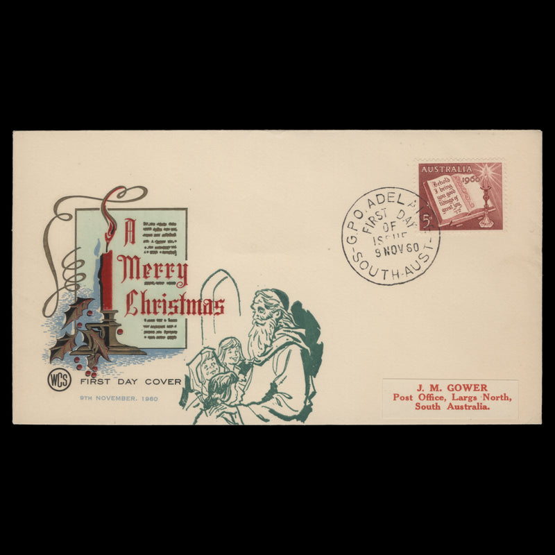 Australia 1960 (FDC) 5d Christmas, ADELAIDE