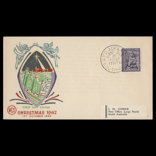 Australia 1962 (FDC) 5d Christmas, ADELAIDE