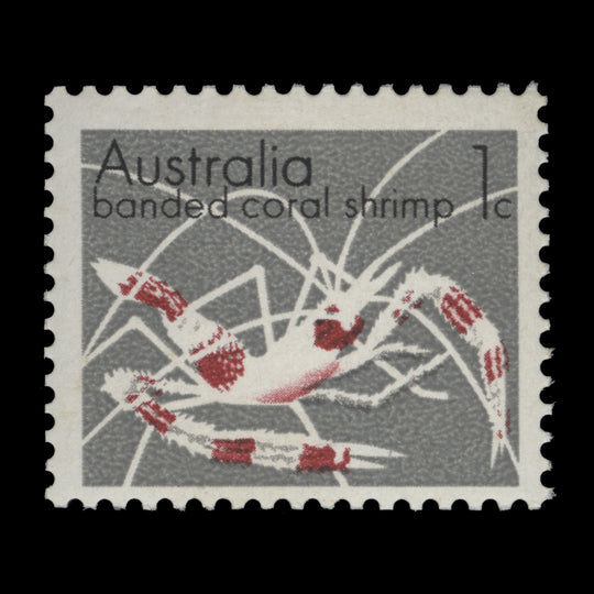 Australia 1973 (Variety) 1c Coral Shrimp missing yellow-olive
