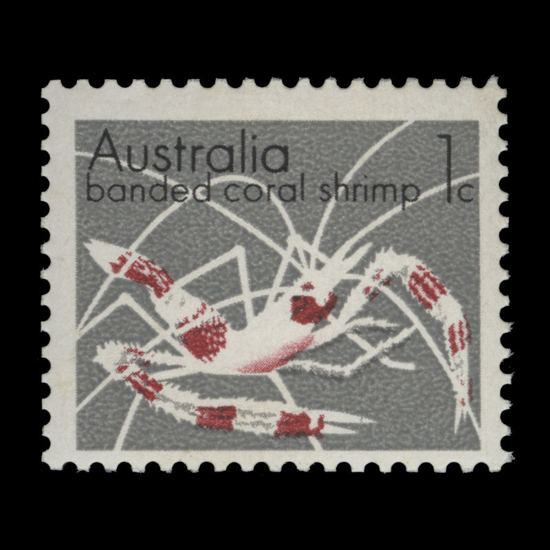 Australia 1973 (Error) 1c Coral Shrimp missing yellow-olive