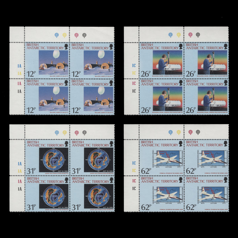 BAT 1991 (MNH) Ozone Hole Discovery plate blocks