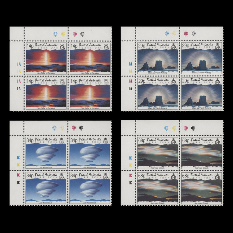 BAT 1992 (MNH) Atmospheric Phenomena traffic light/plate blocks