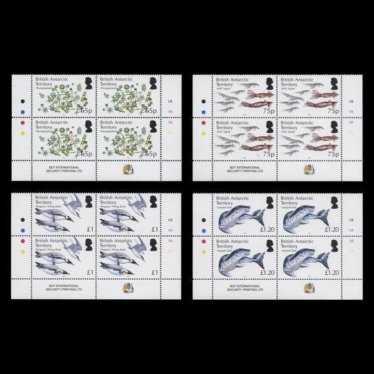 BAT 2014 (MNH) Antarctic Marine Food Web plate blocks