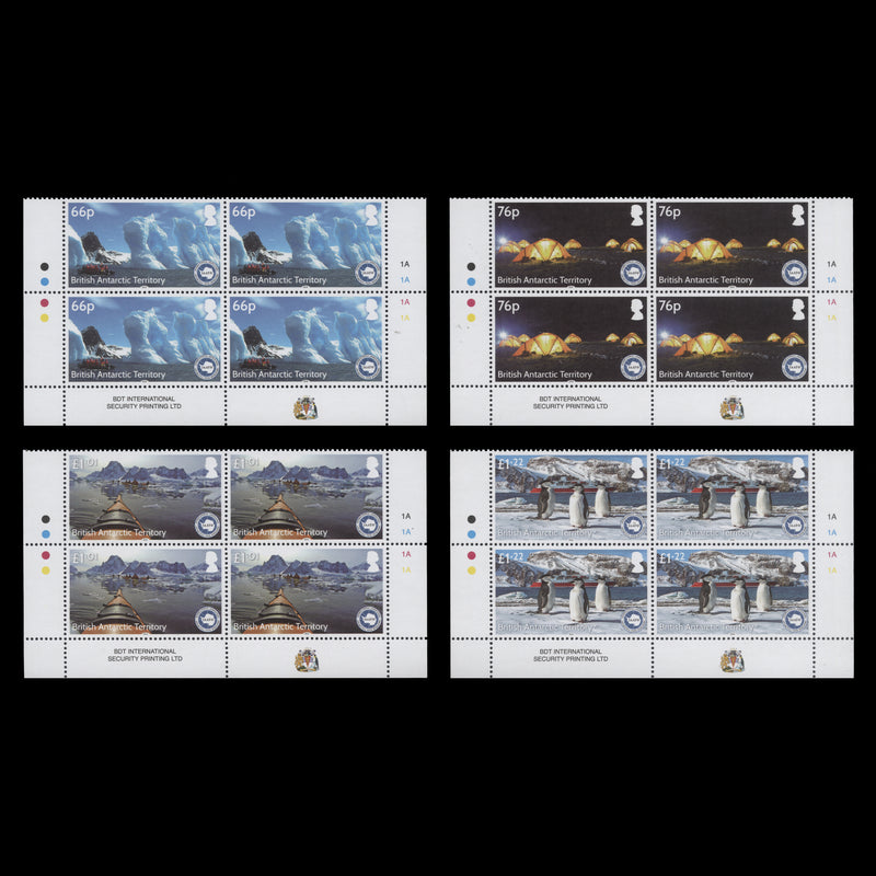 BAT 2016 (MNH) IAATO Anniversary traffic light/plate blocks