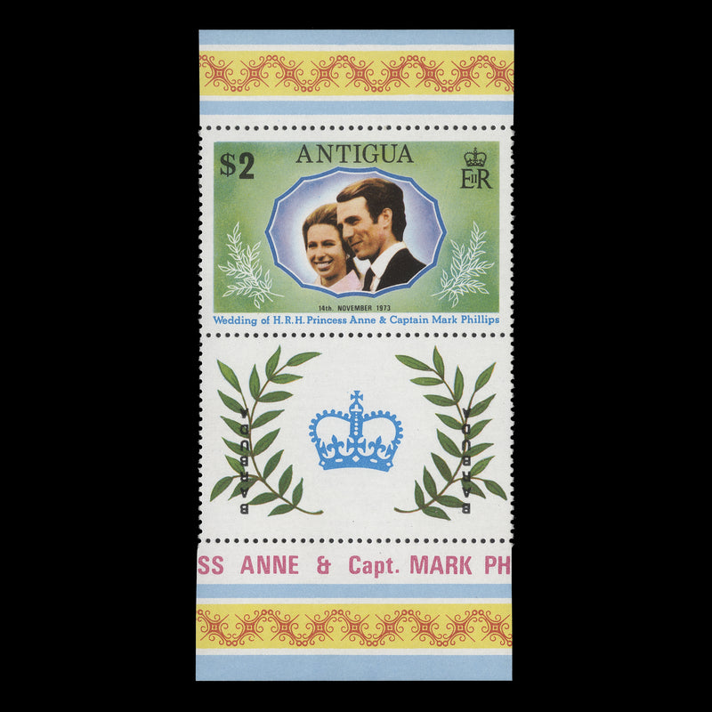 Barbuda 1973 (Variety) $2 Royal Wedding with inverted overprint