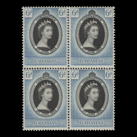 Bahamas 1953 (MNH) 6d Coronation block