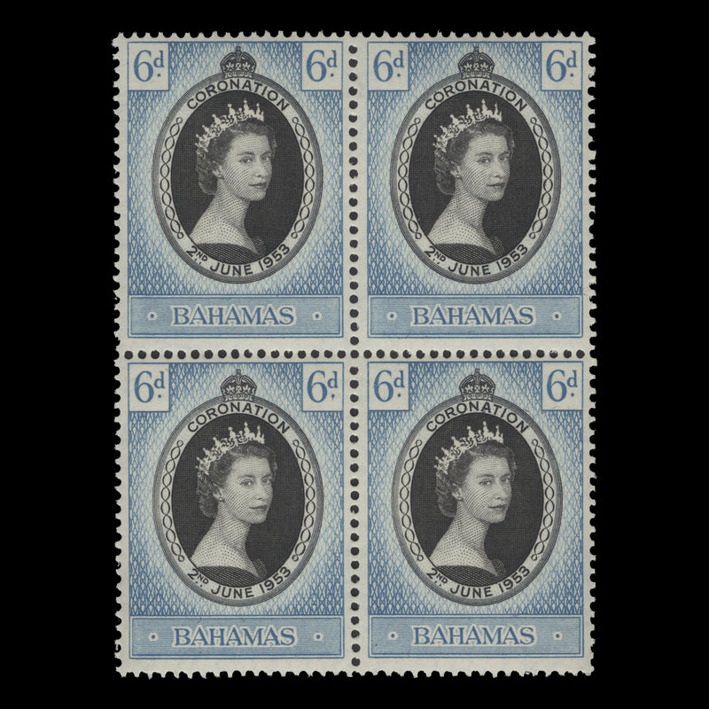 Bahamas 1953 (MNH) 6d Coronation block